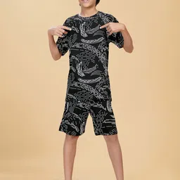 Ninos Dreams Boys Printed T-shirt with Shorts-image-16