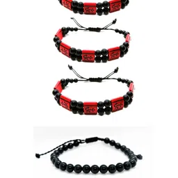 Dynamic Retail Global Set of 4 Black Multistrand Bracelet-image-29