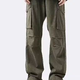 The Roadster Lifestyle Co Loose Fit Cargo Trousers With Multi Pockets-image-4