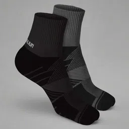Heelium Unisex Pack Of 2 Striped Above Ankle Length 3X Tougher & Durable Athletic Socks-20