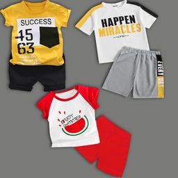 HELPOM Unisex Kids Printed T-shirt with Shorts-image-49