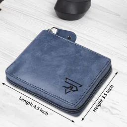 JND Men Premium Leather Zip-Around Wallet with Multiple Compartments image 3