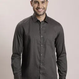 Turtle Men Classic Spread Collar Micro Ditsy Printed Lyocell Slim Fit Formal Shirt-image-60