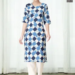 HERE&NOW Women Ethnic Motifs Printed Regular Kurta with Trousers-image-50
