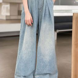 LULU & SKY Girls Wide Leg High-Rise Low Distress Jeans-picture-49