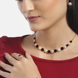 Shayna Gold-Plated Alloy Jewellery Set-image-46