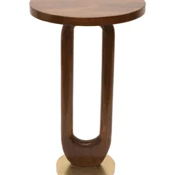 Little Extra Brown Wooden Round Bedside Table-picture-23