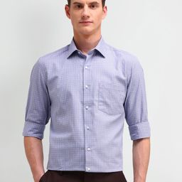 Arrow Men Classic Spread Collar Checked Cotton Formal Shirt-picture-30