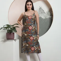 AMOUS Women Floral Printed Festive Straight Kurta-picture-14
