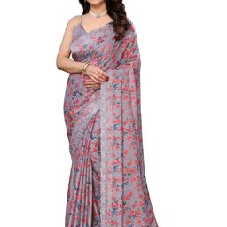 Moda Rapido Floral Printed Embroidery Tussar Saree-image-28