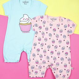 V-Mart Kids Set Of 2 Printed Cotton Romper-image-39