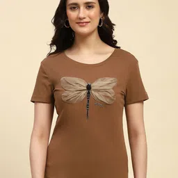 Global Republic Women Embellished Embroidered Cotton Tshirt-image-51