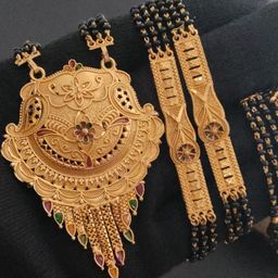 niva fashion Gold-Plated Brass Artificial Beads Mangalsutra-picture-31