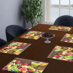LooMantha Green & Brown 6 Pieces Printed Rectangle Shaped Table Placemats-39
