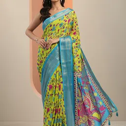 Libas Floral Printed Zari Pure Georgette Saree-picture-15