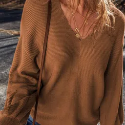 StyleCast Women V-Neck Pullover Sweaters-image-9