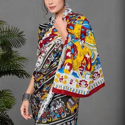 KALINI Ajrak Block Block Print Saree image 2