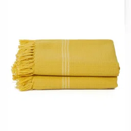 Fabindia Set Of 2 Taupe Colored 200 GSM Cotton Bath Towel-1