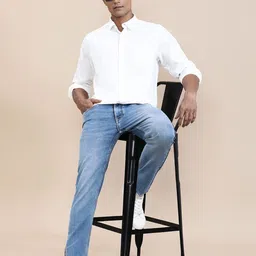 Crocodile Men Pure Cotton Textured Full Sleeve Shirt-image-80