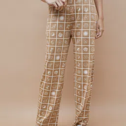 Ginger by Lifestyle Women Checked Mid-Rise Cotton Regular Trousers-picture-36