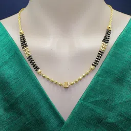 COLOUR OUR DREAMS Gold-Plated Brass Mangalsutra-44