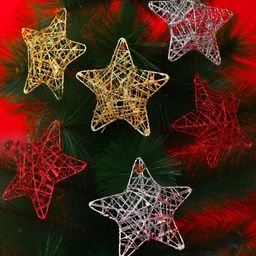 TAYHAA Set Of 12 Chic Metallic Star Ornaments-0
