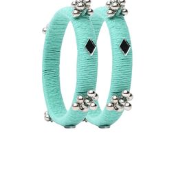 Asthetika Kids Set Of 2 Ghungroo Mirror Thread Bangles image 5