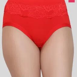 Glamoras 2-Pc High-Rise Seamless Lace Trim Hipster Briefs GL-LACEPANTY-1237-RED-D.PINK-L-image-86