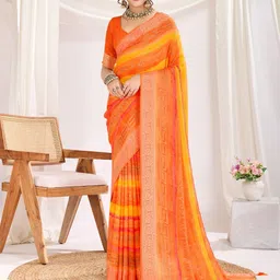 Mitera Geometric Printed Embellished Zari Saree-image-19