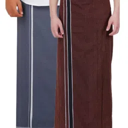 Ethazh Men Pack of 2 Cotton Dhotis-image-68