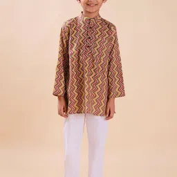 Sangria Boys Printed Pure Cotton Straight Kurtas-image-63