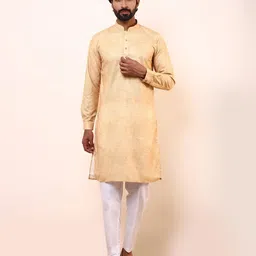 Satwaa Woven Design Mandarin Collar Straight Kurta-31