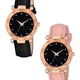 Gopal Shopcart Unisex Pack of 2 Embellished Regular Analogue Watches-GR379RG 12D-image-69