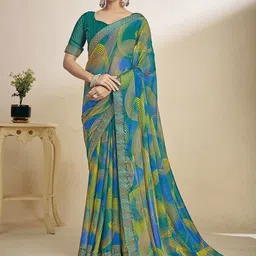 Pandadi Saree Printed Zari Saree With Unstitched Blouse Piece-picture-54