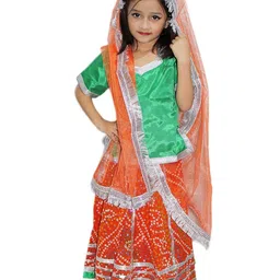 Kaku Fancy dresses Girls Navratri Garba Dance Costume Top With Skirt & Dupatta-picture-46