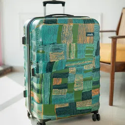 ZOUK Indus Lattice Green Amorah Trolley Bag Large-4