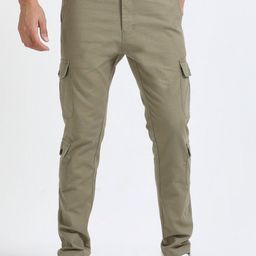 THE BEETEL HOUSE Men Relaxed Lazy Linen Utility Cargo Trousers-picture-9