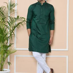 See Designs Men Striped Thread Work Kurta-picture-12