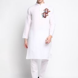 PulseIQ Men Ethnic Motifs Printed Regular Kurta with Pyjamas-picture-18