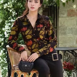 Aaghnya Floral Printed Shirt Style Top-image-11