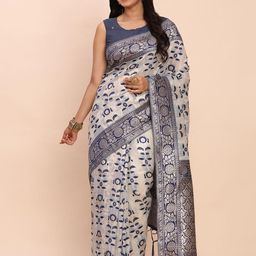 Astita Woven Design Linen Blend Saree-image-37
