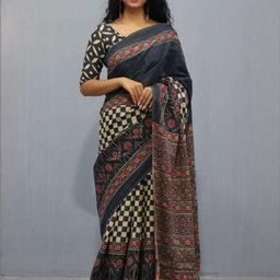 Pinkcity Trade World Black Pure Cotton Ikat Sarees-image-56