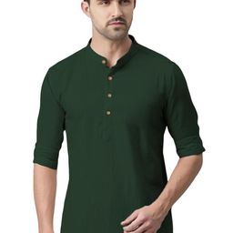 EdinWolf Men Solid Daily Cotton Short Kurta-image-72