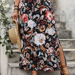 StyleCast Curve Women Floral Printed A-Line Maxi Skirt-picture-24