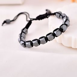 PASU FASHION Unisex Rhodium-Plated Beaded Wraparound Bracelet-image-0