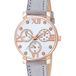 Gopal Shopcart Unisex Embellished Dial & Straps Analogue Watch C36RG MINAWH GREY Leather-image-87