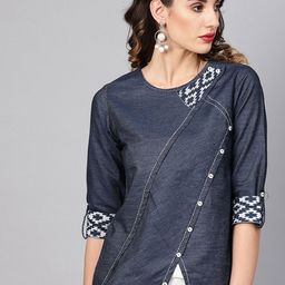 IKRASS Embellished Denim Top-image-47