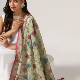 Kaizen TEXO FAB Ethnic Motifs Printed Linen Dupatta image 5