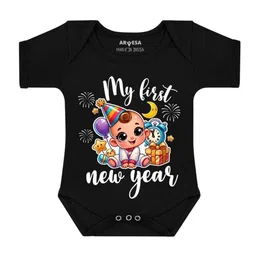 Arvesa Infants My First New Year Printed Bodysuit-65