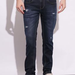 Being Human Men Classic Slim Fit Low Distress Light Fade Stretchable Jeans-image-33